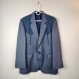 Circle S Dallas Vintage Blue Men's Western Yoke Sport Coat
